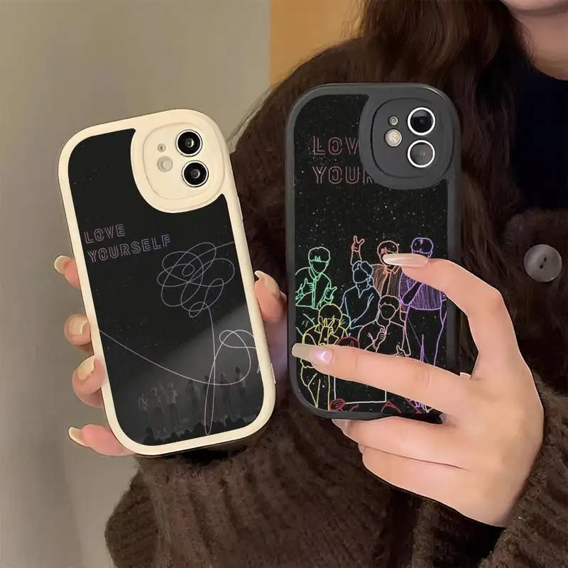 

Love yourself Flower Kpop Phone Case Hard Leather Phone Case for iPhone 13 12 Mini 11 14 Pro Max Xs X Xr 7 8 Plus 6 6s Se 2022