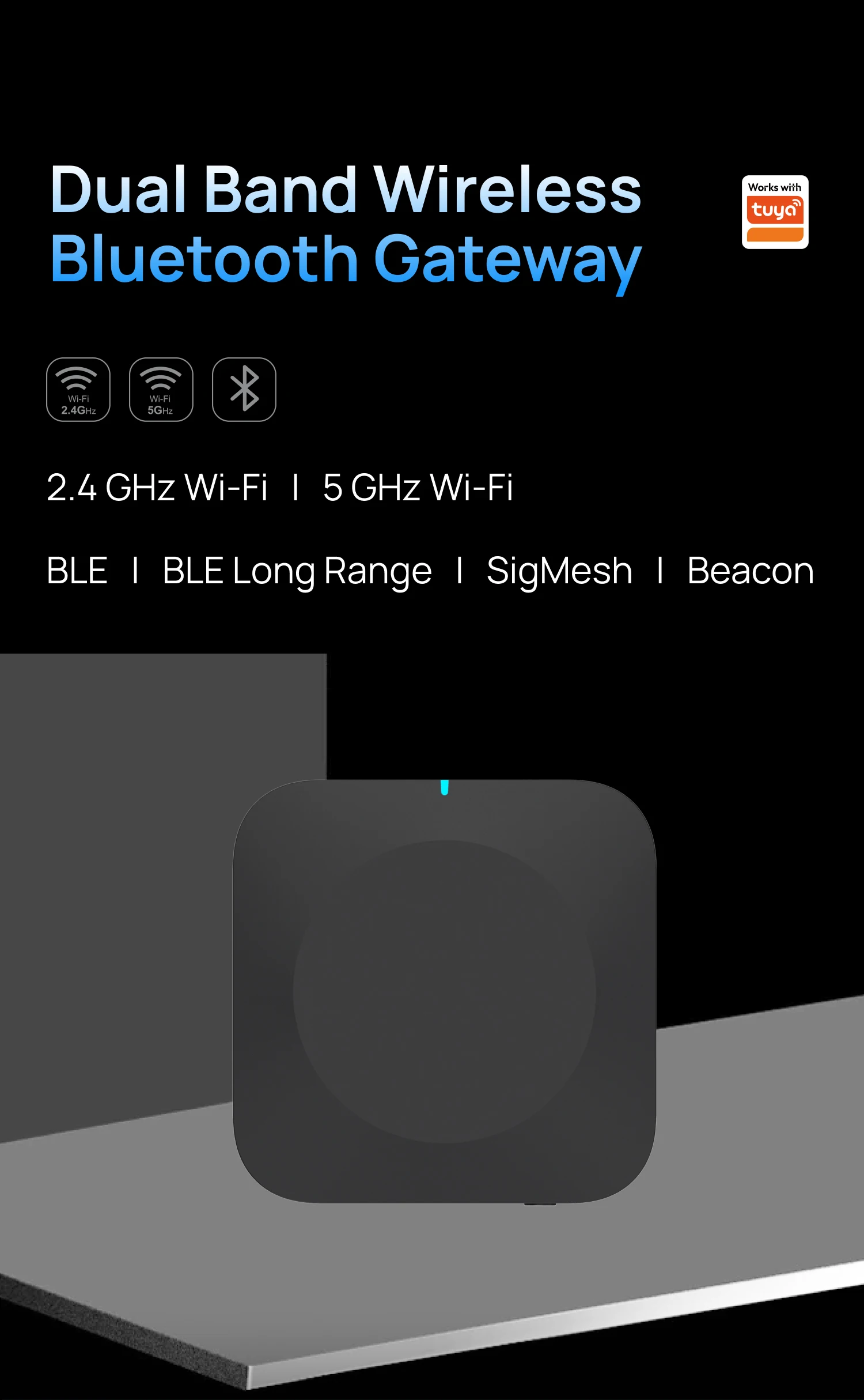 Фото Двухдиапазонный беспроводной умный дом Tuya, Wi-Fi, шлюз Zigbee SIGMESH OTA, локальная автоматизация, обнаружение силы сигнала, замена неисправности №2