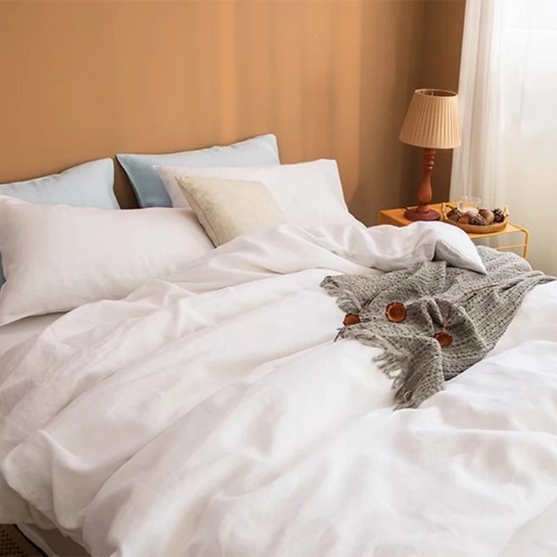 Комплект пододеяльников из чистого льна с наволочкой двойным пододеяльником