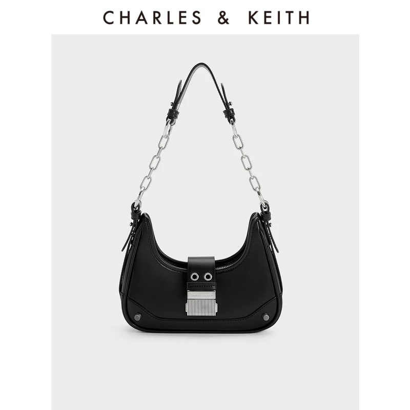 

CHARLES＆KEITH New Arrival for Spring 2023 CK2-40271053 Splicing Chain One Shoulder Underarm Women's Bag