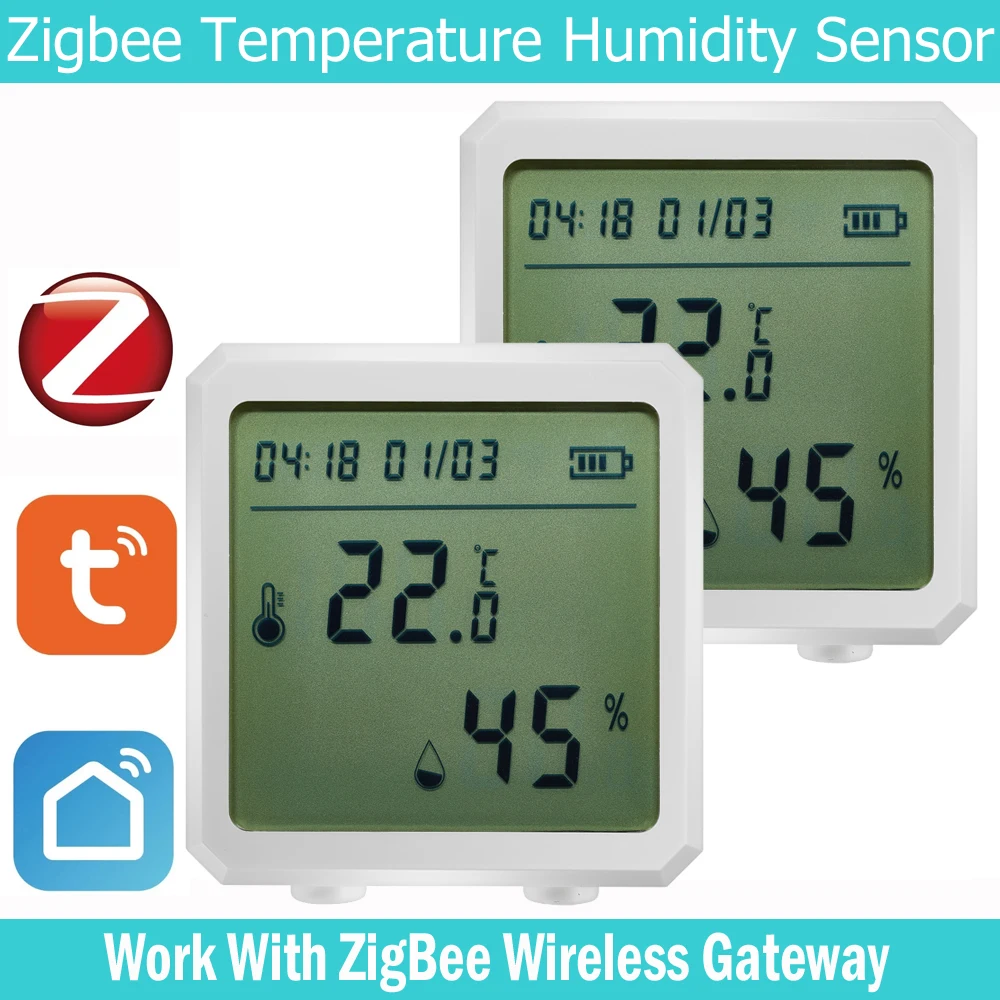 

Tuya WIFI ZigBee Temperature Humidity Sensor App Control Smart Home Hygrometer Thermometer Monitoring For Alexa Google Home