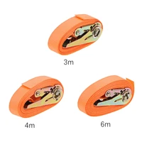 orange tensioning belts porable heavy duty tie down cargo strap luggage lashing strong ratchet strap belt with metal buckle