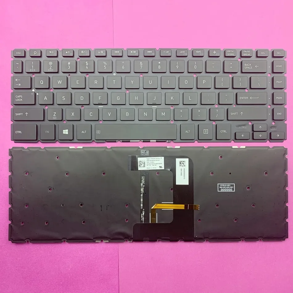 

Черная клавиатура с подсветкой US для ноутбука Toshiba PN NSK-VC0SU DARFON 0KN1-041US13 9Z.NUCSU.001, расположение US