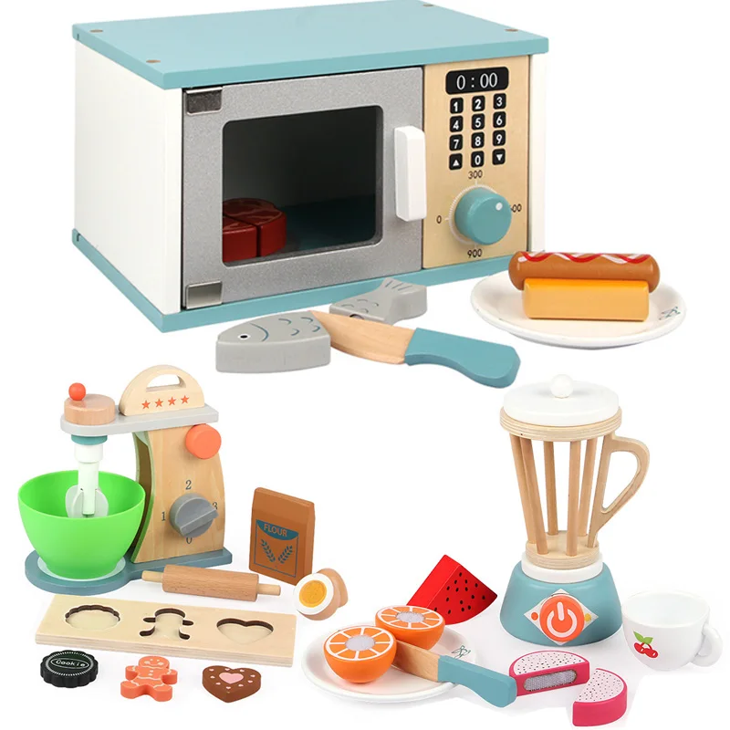 

Children's Wooden Simulation Bread Machine Kitchen Pretend Play House Toys Boys and Girls Early Education Educational Toys