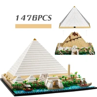 new city view great pyramid of giza building blocks bricks classic world famous compatible 21058 model set toys for kids gifts