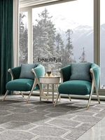 gy american style solid wood single seat chair high end entry lux fabric velvet cloth sofa economical furniture