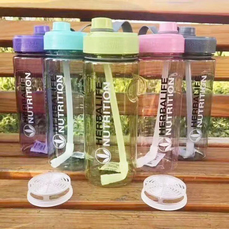 

Оптовая продажа, питательная бутылка для воды Herbalife объемом 1000 мл, пластиковые спортивные бутылки для воды с трубочкой, бутылка с внутренним пространством, чайник без БФА
