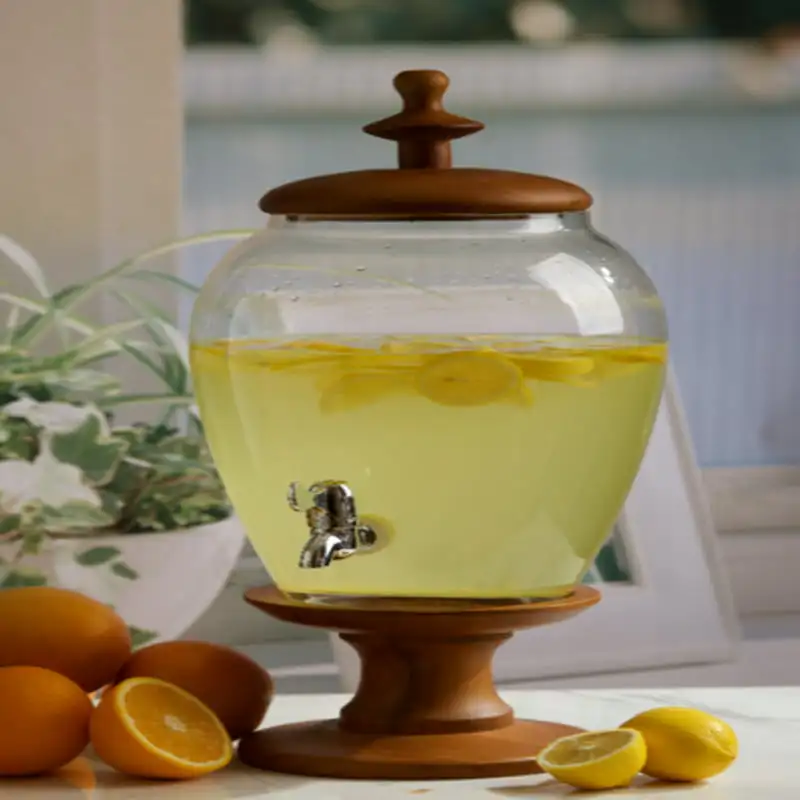 

Dispenser with Wooden Lid and Base 357oz