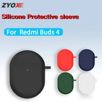 wireless bluetooth earphone liquid silicone soft cover for redmi buds 4 charging box case with hook anti fall protective sleeve