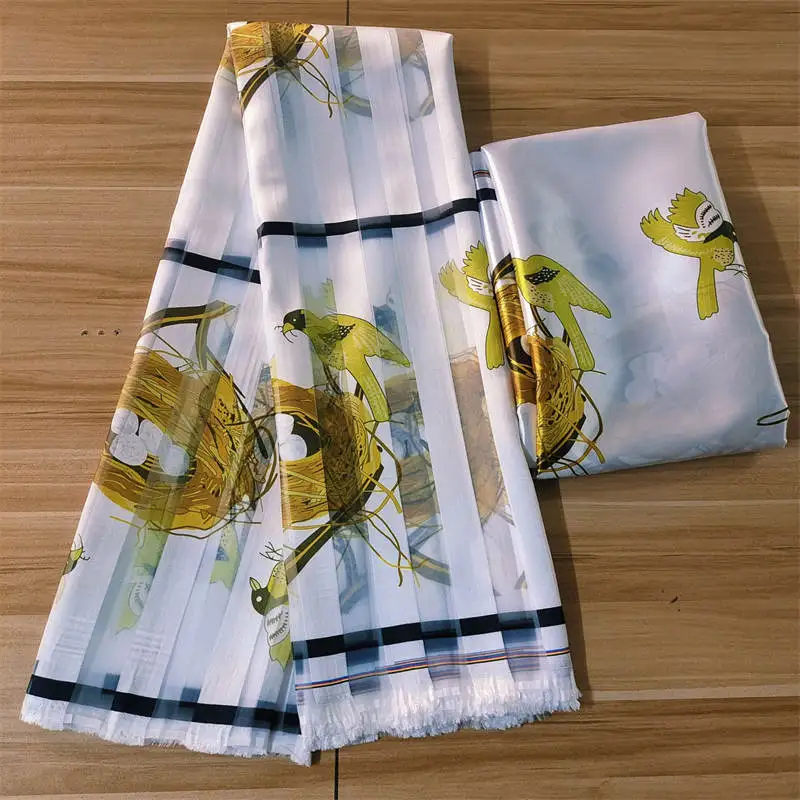 

Новинка 2023, атласная ткань из органзы, мягкая шелковая ткань, Африканский материал, высококачественное женское платье с принтом Анкары, 3 размера 3!