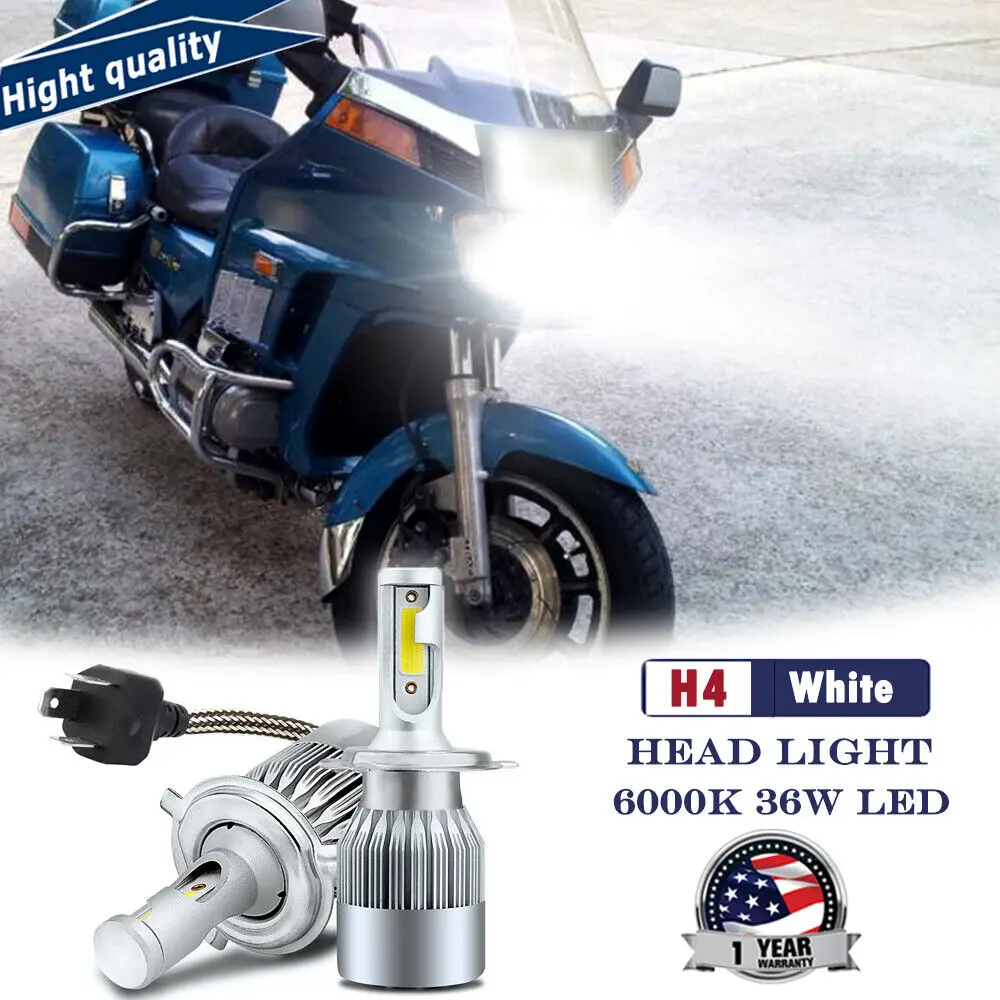 

New 36W White COB LED Headlights For Honda GL1200A Aspencade 84-87 Goldwing 1200