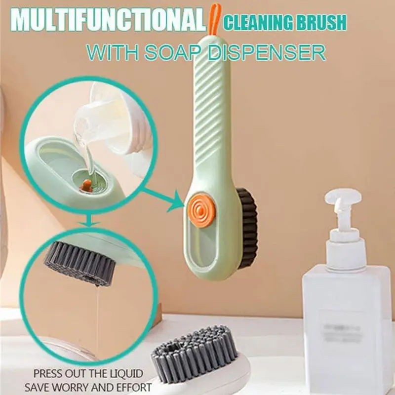 

Household Shoe Washing Brush, Soft Bristles, Laundry Brush, White Shoe Collar Cleaning Brush, Board Brush Set With Soap Dispense