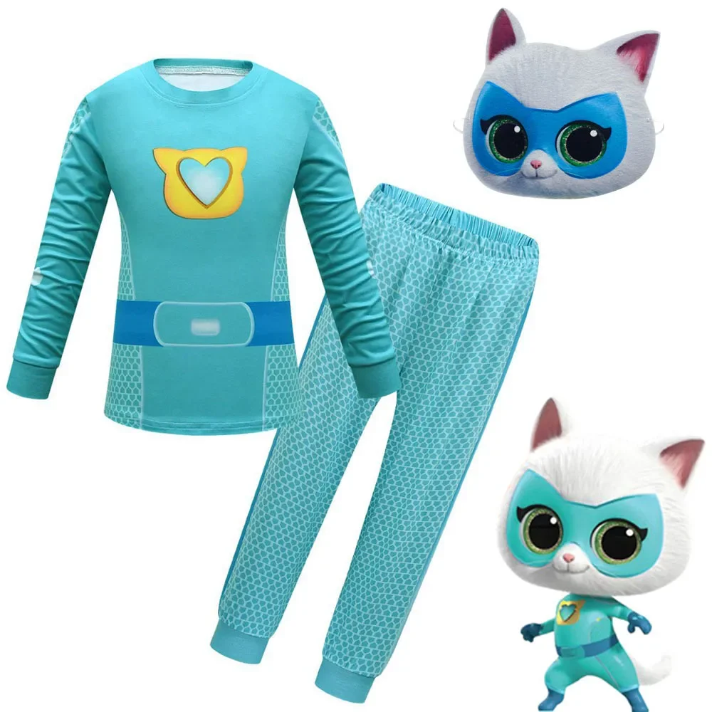 Костюм для косплея супер-Китти девочек и мальчиков мультяшная одежда Свитшот