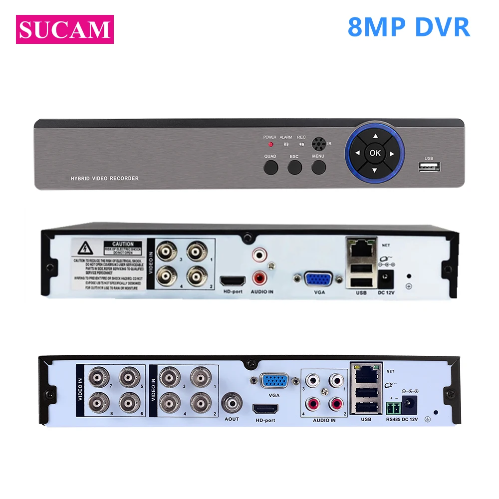 

8MP AHD DVR Digital Video Recorder 4Channel 8Channel DVR Hybrid 5MP 4K NVR for 5MP 8MP AHD/TVI/CVI/CVBS/IP Cameras Support XMEye