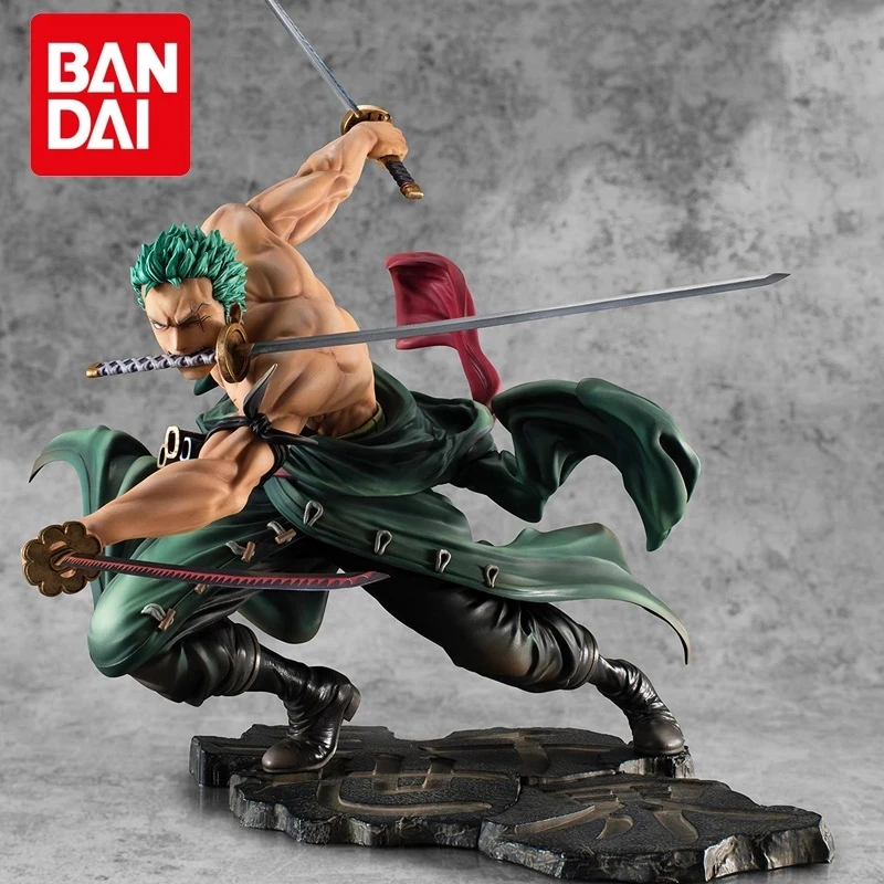 

Bandai One Piece Anime Figure Three Thousand Worlds of Solon Ornaments Zorro Kimono Roof Three-Knife Fighting Model Toys Gift