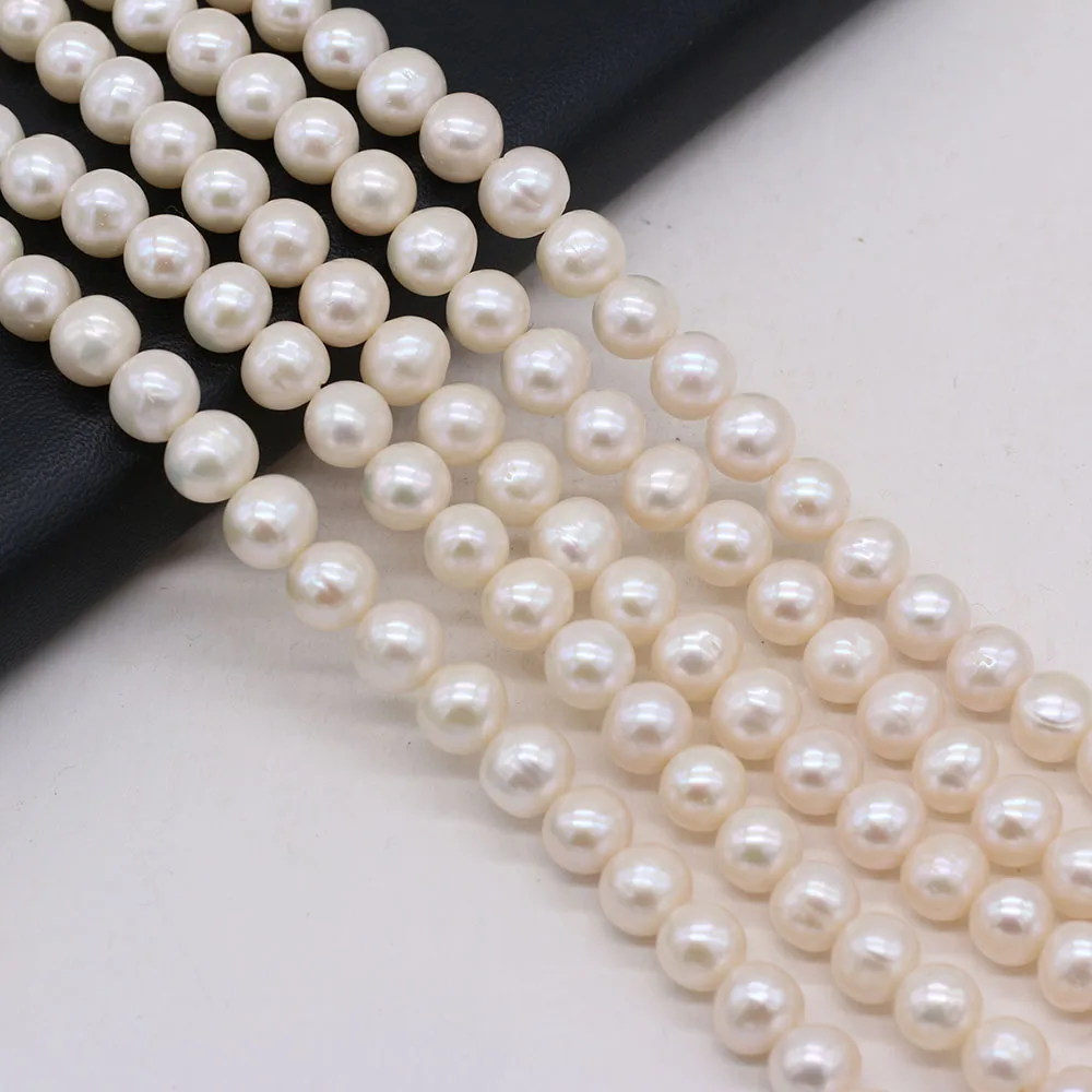 

Бусины Из Натурального пресноводного жемчуга, белые круглые изолированные свободные бусины для изготовления ювелирных изделий «сделай сам», модные аксессуары для браслетов и ожерелий