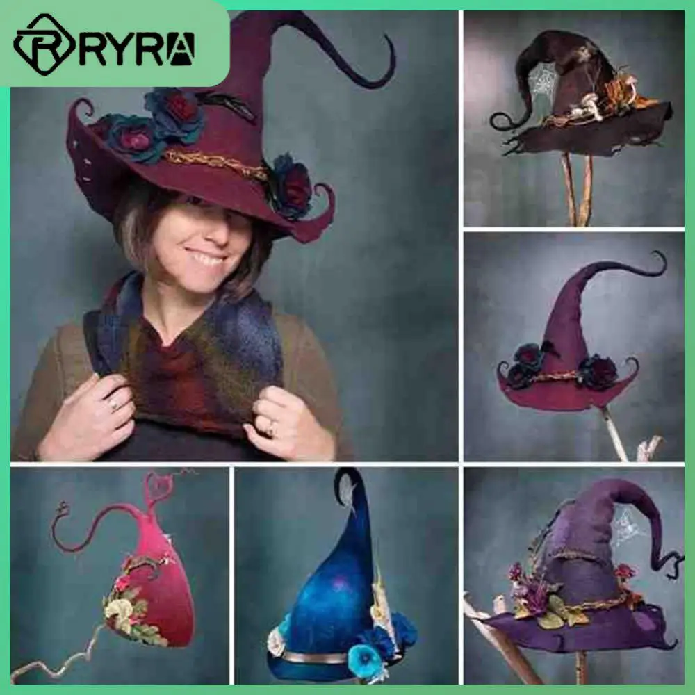 

Masquerade Cap Felt Party Clothing Witch Hat Evil Halloween Decoration Fashion Halloween Props Cosplay Wizard Hat Foldable