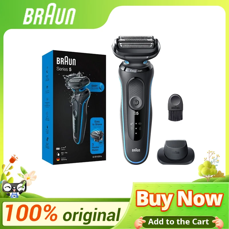 Braun 51-M1200S Men's Electric Shaver, Portable Cheetah 5 Se