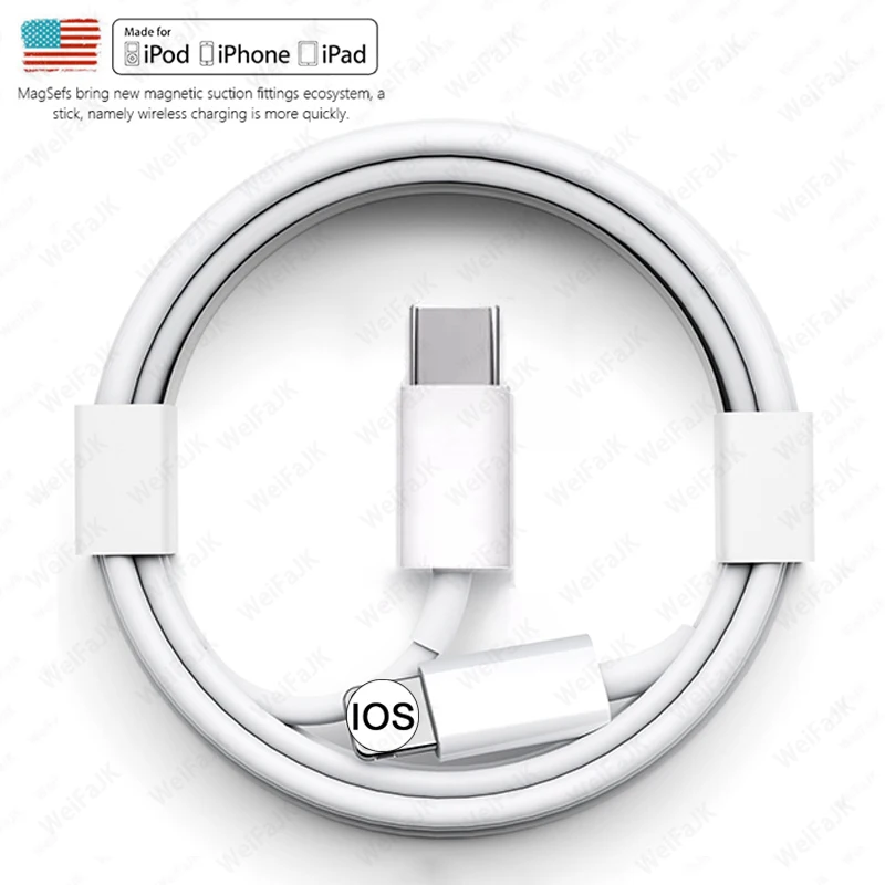 Оригинальный usb-кабель Apple 20 Вт PD Type C для быстрой зарядки iPhone 12 11 Pro Max Mini X XR 8 7 6 6s Plus