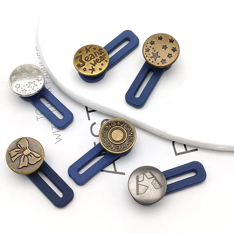 

10pcs Waistband Extender For Pants Jeans Free Sewing Adjustable Retractable Waist Extenders Metal Button Waistband Expander