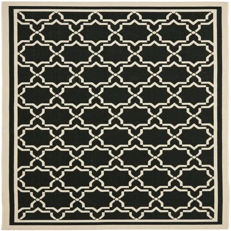 

Create a Contemporary Look in Your Home with this Stylish, Durable 5'3" x 7'7" Allison Geometric Bordered Black/Beige Area Rug,