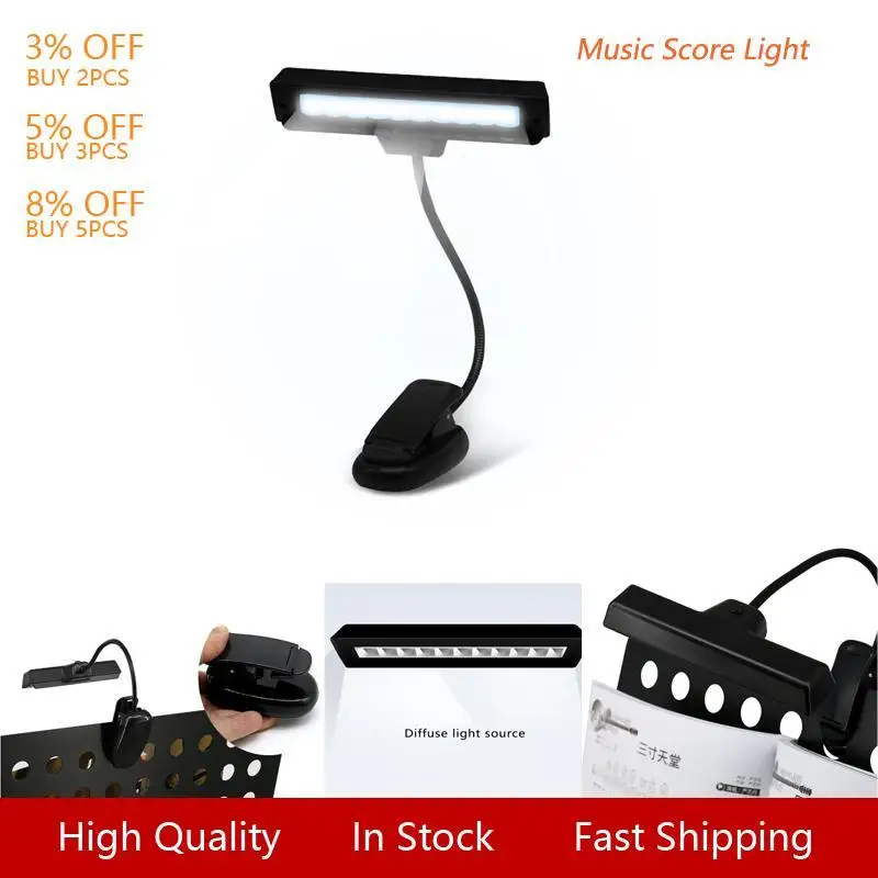 

Миниатюрный перезаряжаемый светильник для чтения, 10 светодиодов, гибкая лампа с теплым и холодным белым светом и легким зажимом, ночник для ...