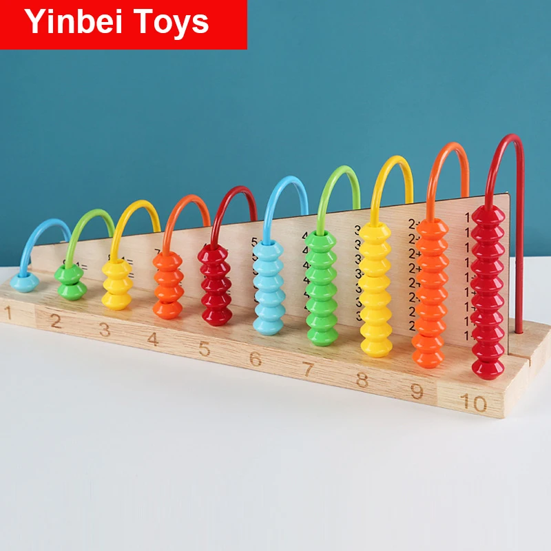 

Игрушки Монтессори, добавьте и вычитайте Абакус-обучающая игрушка с красочными бусинами и Прочной Деревянной конструкцией