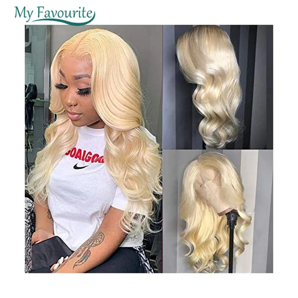 Body Wave Human Hair Wig 613 Blonde Transparent Lace Front Wig Human Hair Pre Plucked With Baby Hair 150 Density For Black Women