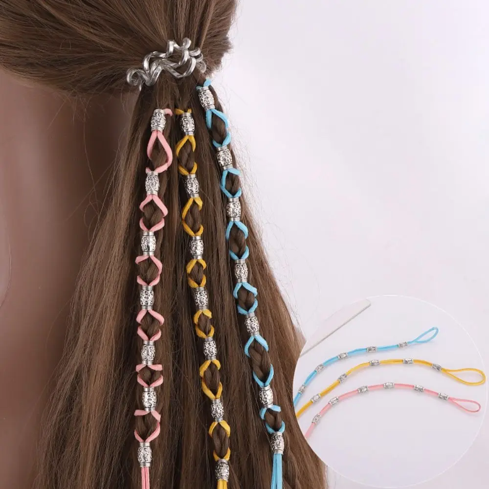 

Long Hair Braids Shiny Silver Golden Chain Hairpins Pink Butterfly Hair Ribbons Kids