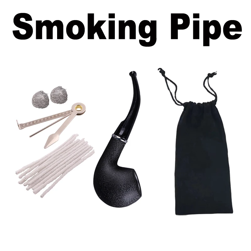 

Old Style retro cigarette Pipe complete set high-quality Mouthpiece for hookah Portable Resin pipe Removable to Clean Men Gift
