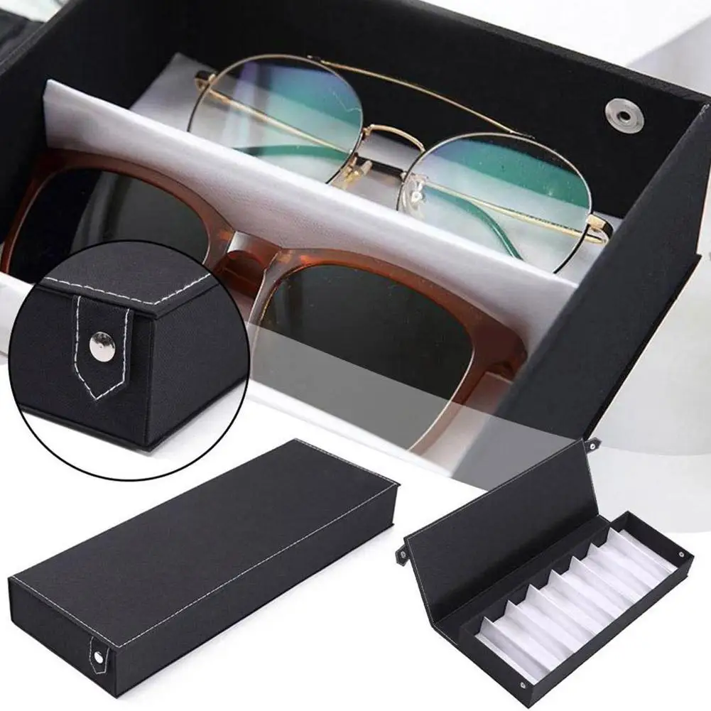 

8 Slot Grids Glasses Case Eyeglass Sunglasses Glasses Organizer Stand Display Holder Storage High Glasses Quality Box Grid J8R6