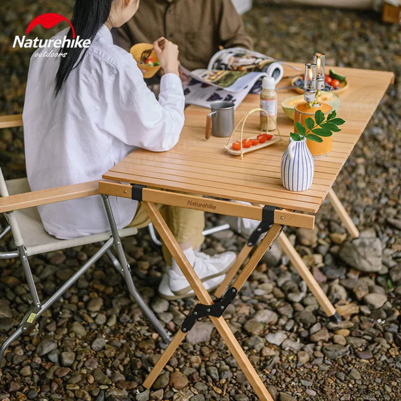 Naturehike походный стол с высокой ножкой Портативный складной твердый деревянный