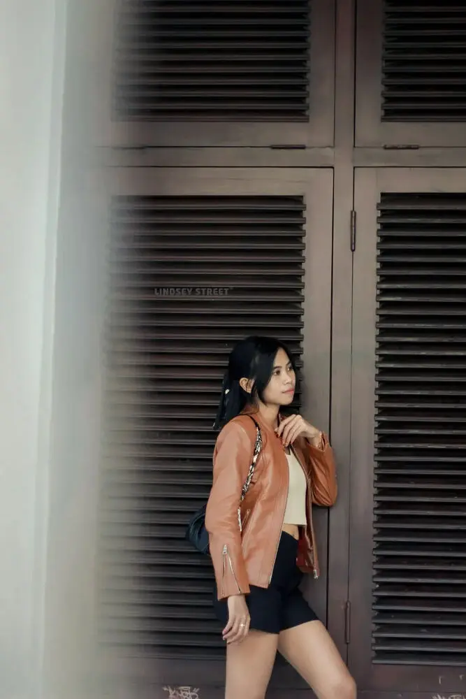 Women Biker Leather Jacket Soft Lambskin Leather Crop Coat Real Leather Jacket Women