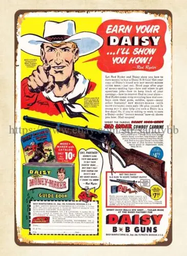 Классические металлические вывески Daisy Red Ryder Cowboy Carbine 1950 металлическая жестяная