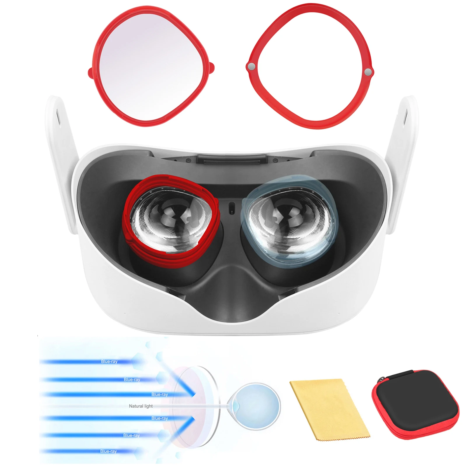 

Included VR Myopia Lens Anti-Scratch Ring Protecting Glasses from Scratching VR Headset Lens for Oculus Quest 2（Only 1pcs*Left）