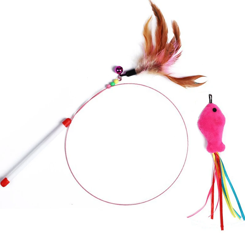 

Feather with Bell Colorful Funny Cat Stick Catcher Beautiful Wand Pet Interactive Toy Funny Cat Stick Entertainment Dropship