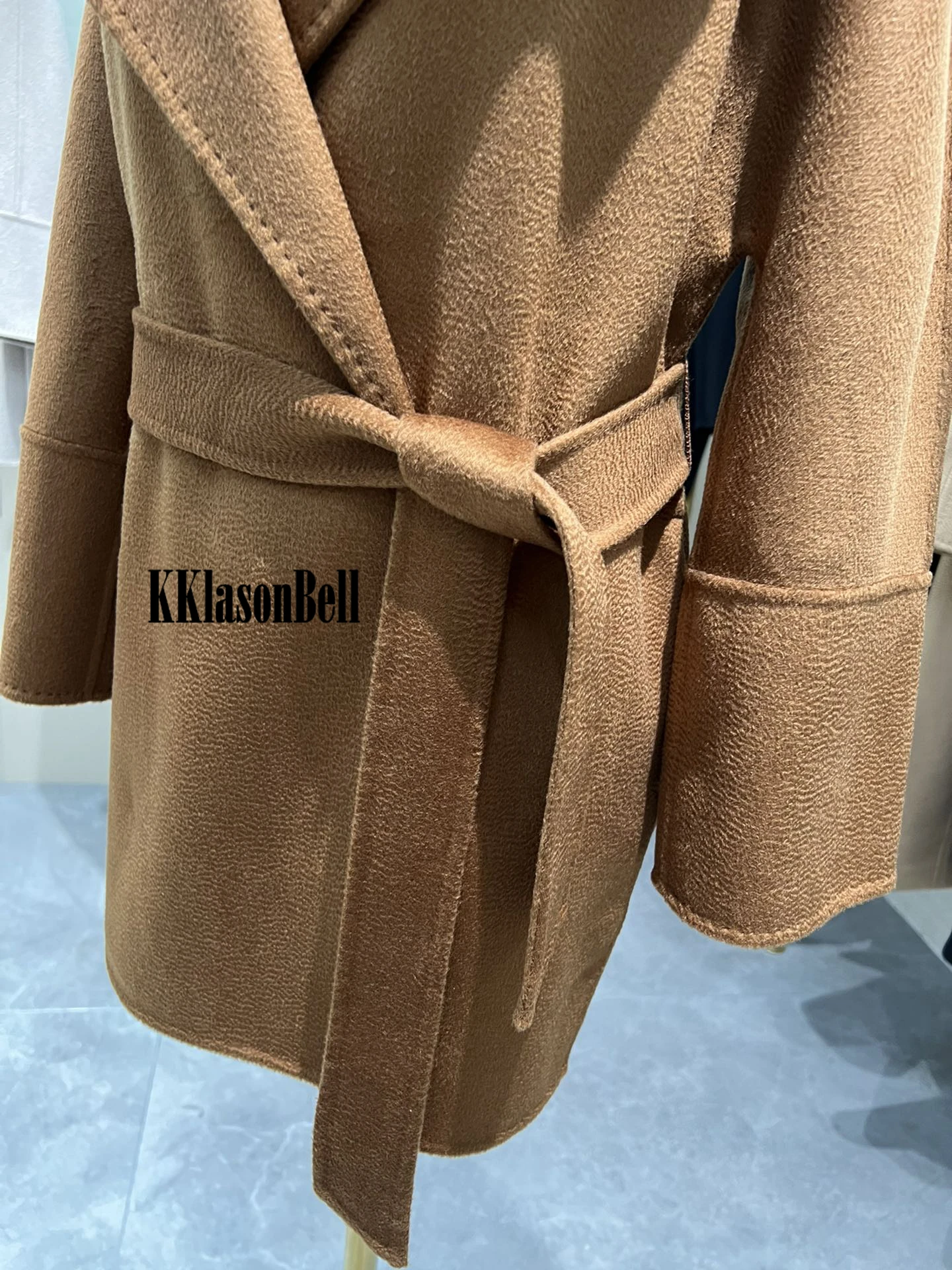 12 14 темпераментное кашемировое Женское пальто KKlasonBell с отложным воротником и