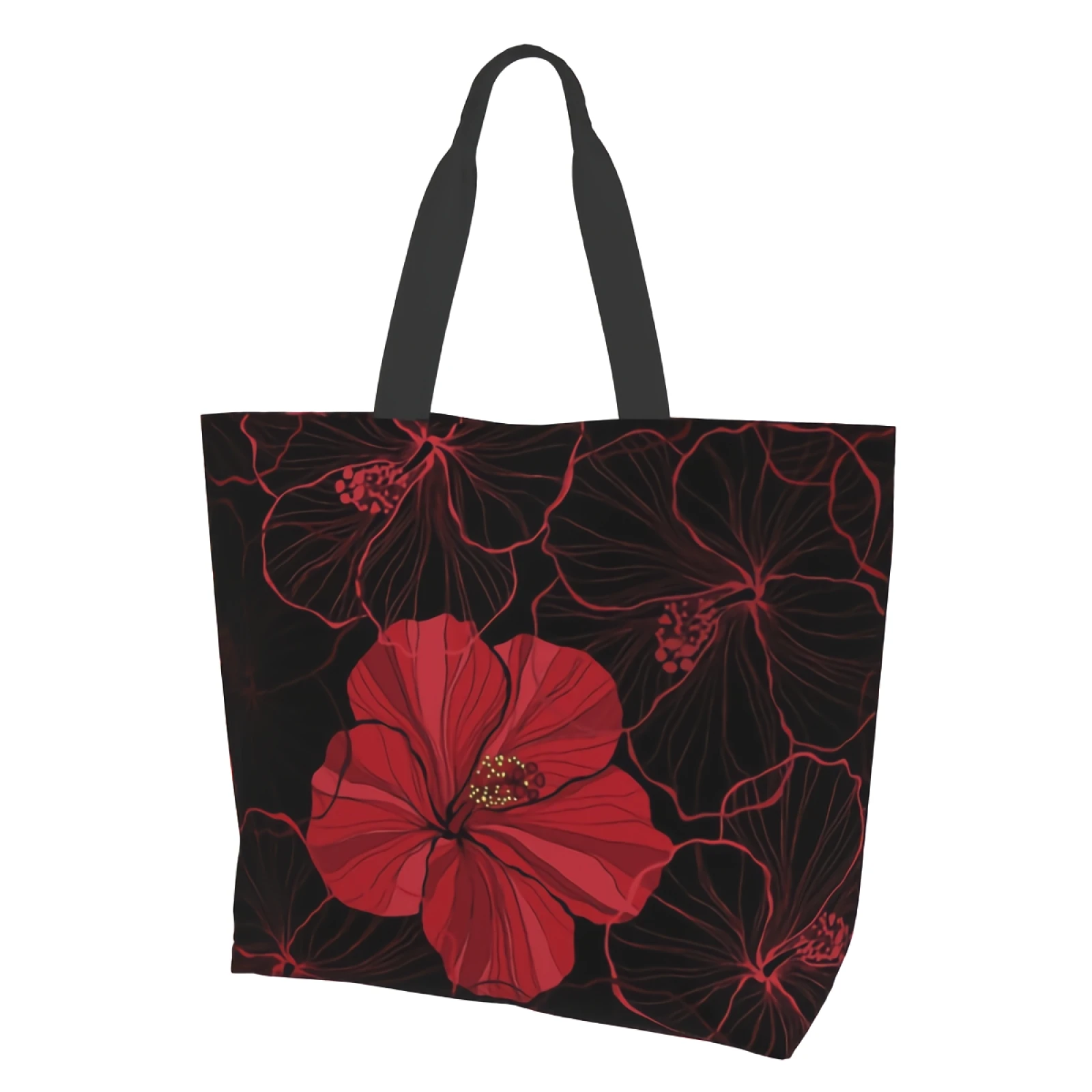 

Tote Bag for Women Hibiscus Flowers Reusable Shopping Bags, Beach Bag