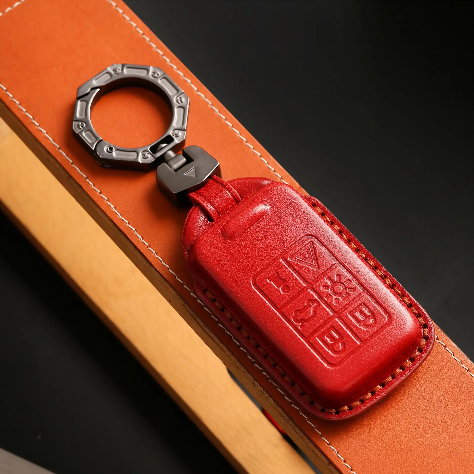 5 6 Buttons Smart Key Cover Fob Case Car Keyring Holder Shell for Volvo S60 V60 S70 V70 XC60 XC70 S60L S80L Genuine Leather images - 6