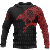 new spring and autumn red rune eagle mens 3d printed hoodie trendy casual zipper shirt fashion mens and womens sweater 110 6x