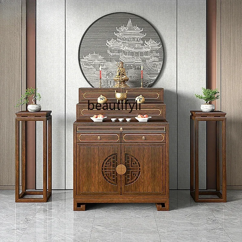 Новый алтарь в китайском стиле стол для курильницы из цельного дерева тибетский