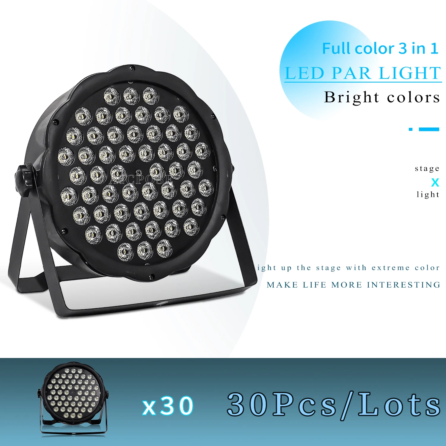 

30units led par lights 54x3W DJ Par LED 54*3w lights R12,G18,B18,W6 Wash Disco Light DMX Controller effect