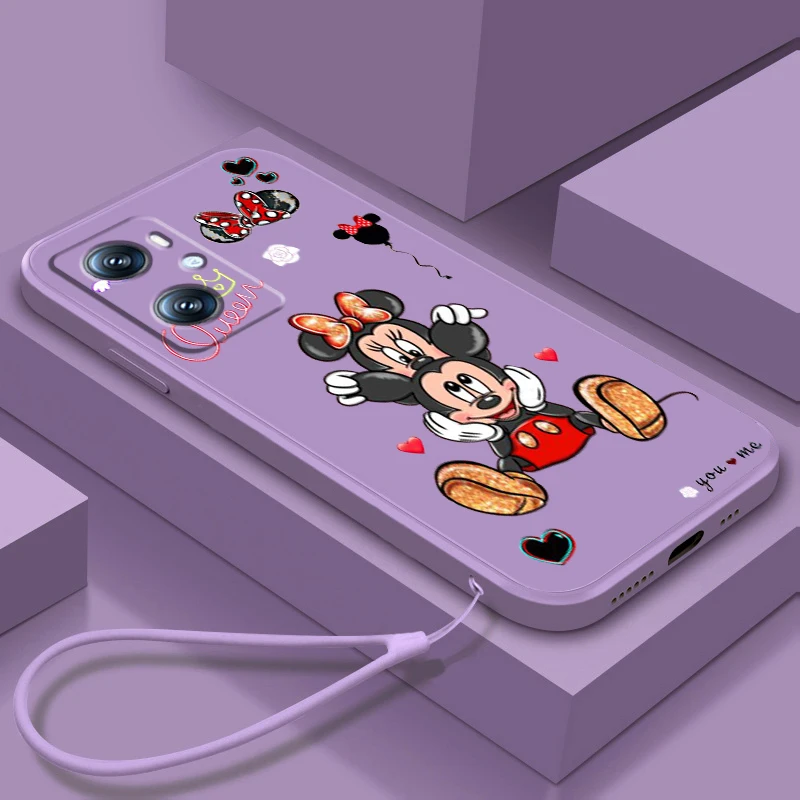 

Mickey Minnie Disney Anime Phone Case For OPPO Find X5 X3 F21 Lite A96 A94 A93 A77 A76 A74 A72 A57 A53S A16 A9 4G 5G Liquid Rope