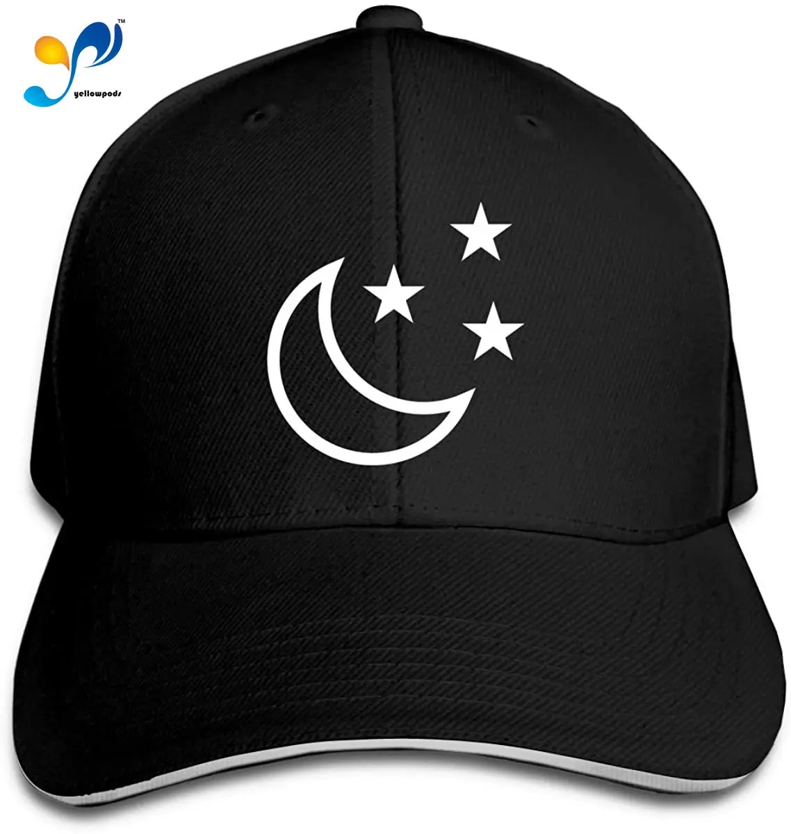 

Girl's Man Classic Pointed Cap Cap Black And White Moon Background
