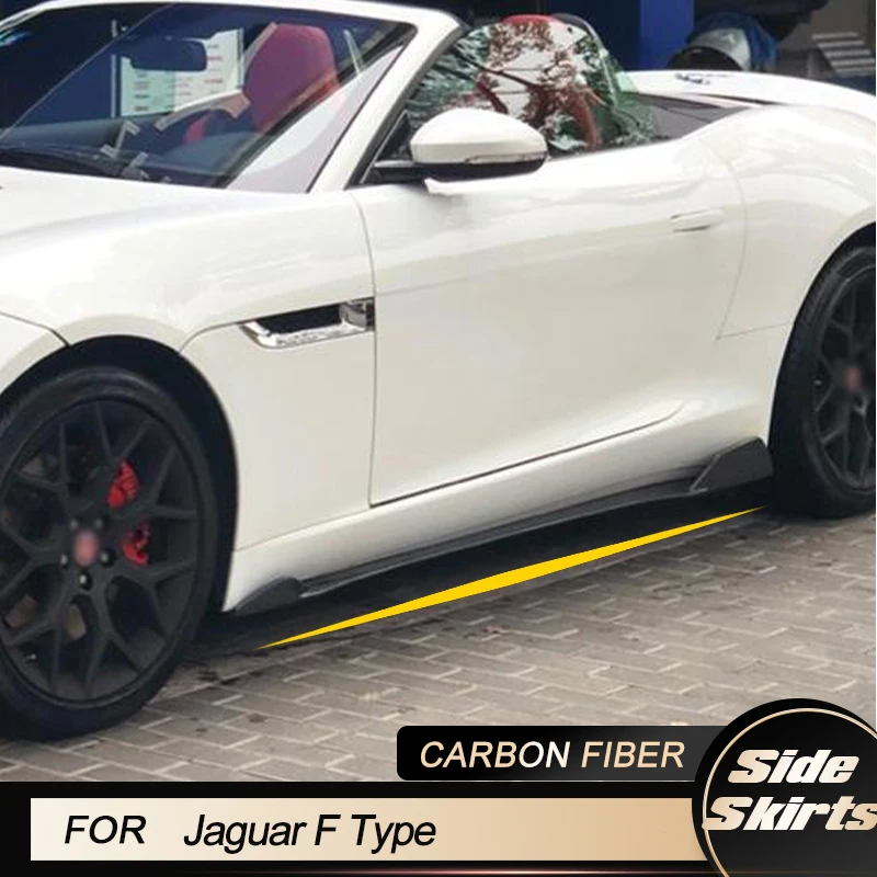 

Side Skirts For Jaguar F Type 3.0 Coupe Convertible 2015 2016 2017 Car Tuning Parts Apron Extension Lip Body kits Carbon Fiber