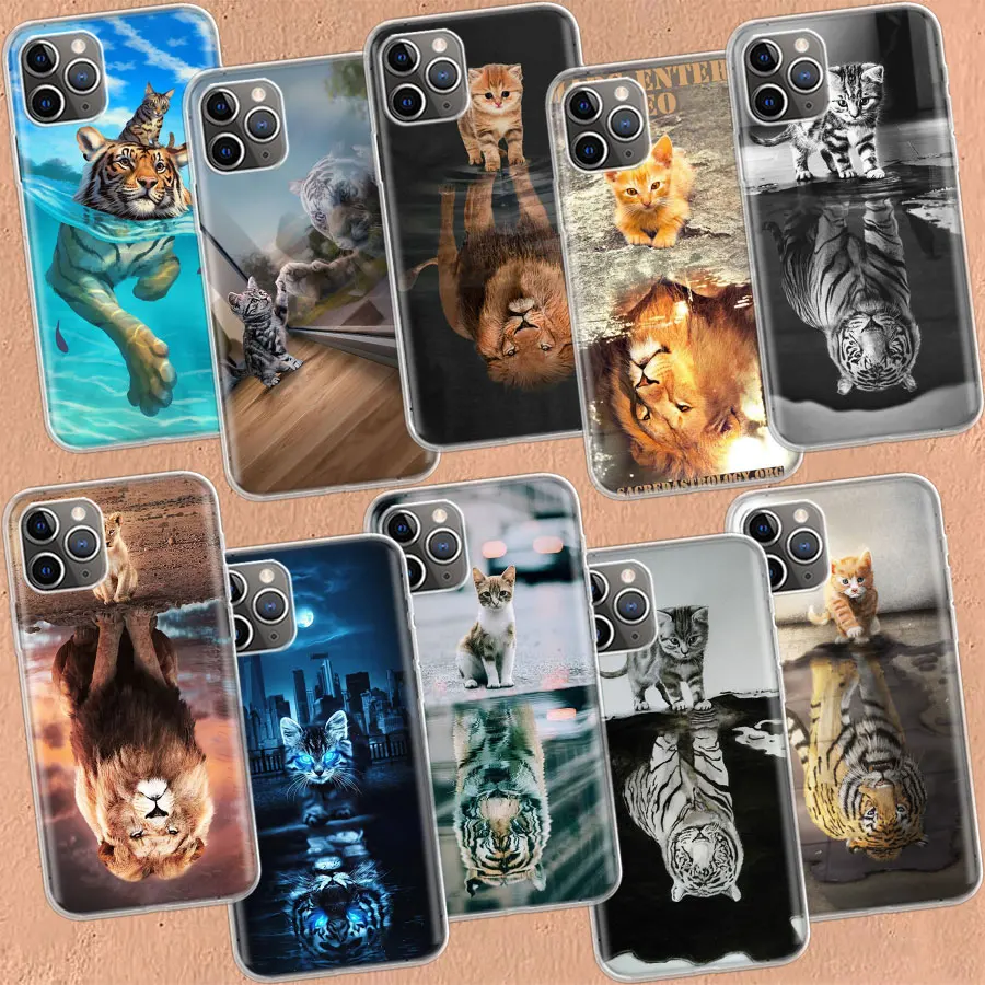 

Lion Tiger king Clear Silicone Phone Case For Apple Iphone 14 Pro Max 12 13 Mini 11 SE 2020 X XS XR 8 7 6 6S Plus 5 5S Cover She