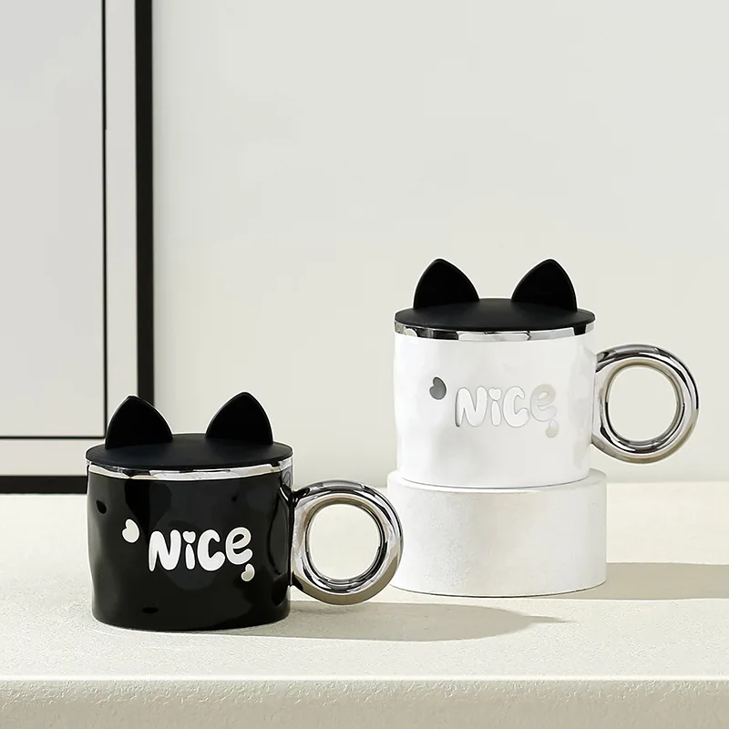 

New luxury Coffee cup, electroplated Mug, high color water cup, ceramic cup, package ins couple cup