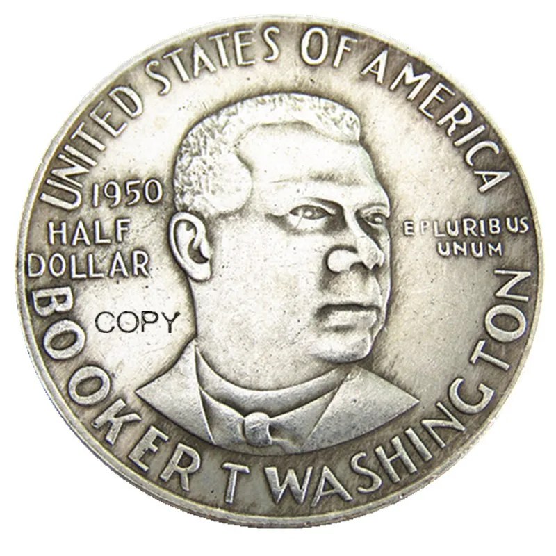 США 1950 P/S/D Booker половина доллара Посеребренная копия монеты США 1950 P/S/D Booker половина доллара Посеребренная копия монеты