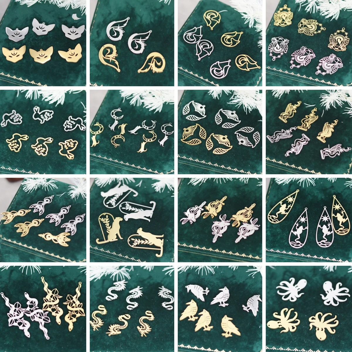 3 шт. браслеты из нержавеющей стали в виде животных