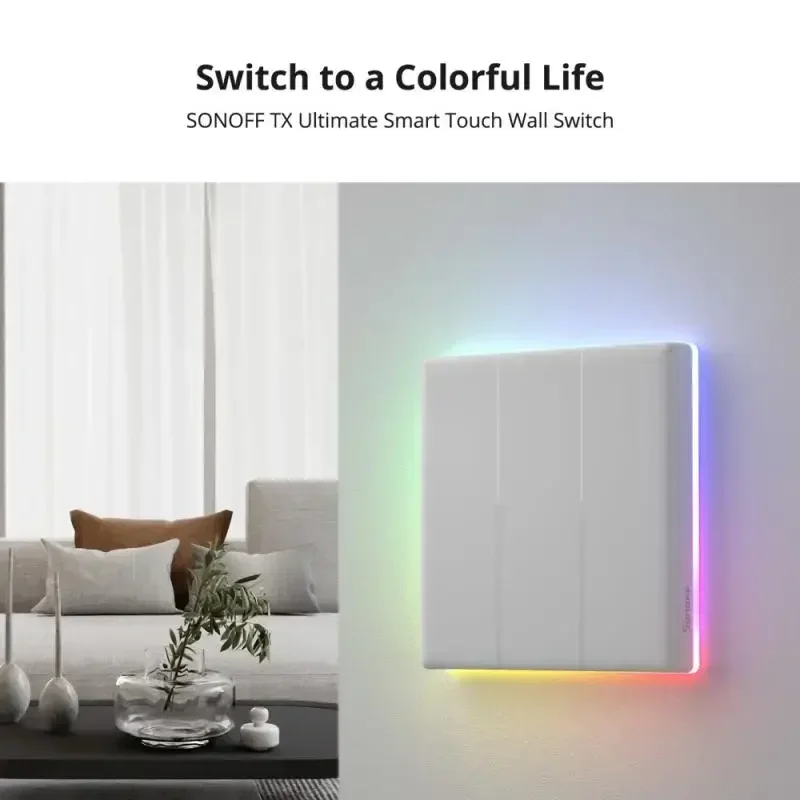 Умный настенный сенсорный выключатель SONOFF T5 120 1C 2C 3C Wi-Fi TX Ultimate